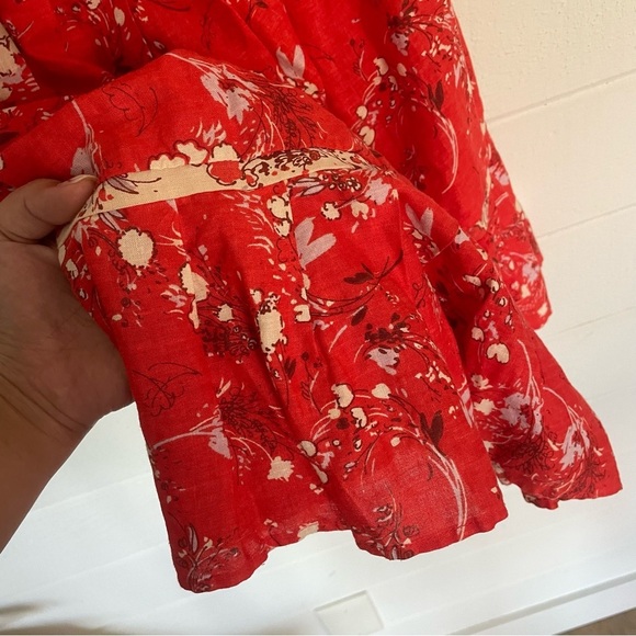 EUC Free People Womens All Mine Mini Red Floral One Shoulder Dress Size Small - Picture 6 of 13